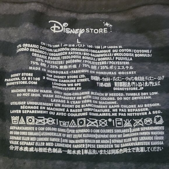Disney Store Nightmare Before Christmas Jack & Sally Striped T-Shirt L Women's - Picture 7 of 12